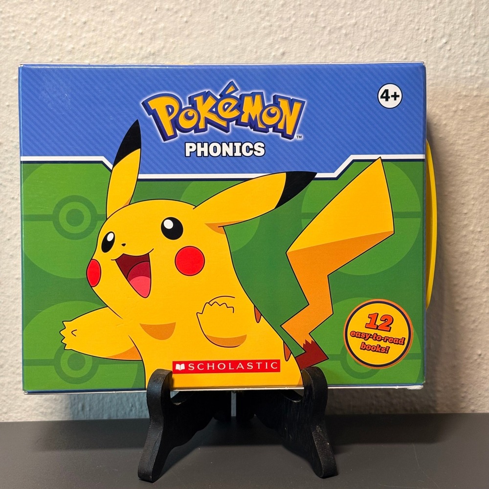 Scholastic Pokemon Phonics Books Kids OS Blue Excellent 12 Book Set with Case